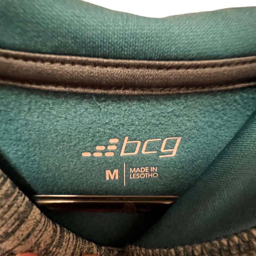 BCG Men’s Training Color Block Teal Hoodie, Size Medium - Picture 3 of 8